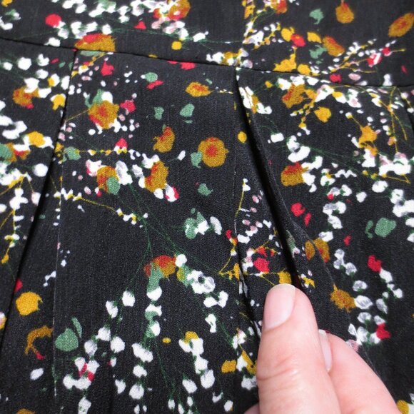 LUCCA womens DRESS black HOLIDAY boho BELL SLEEVES pleats SPLATTER SIZE M - Picture 10 of 11